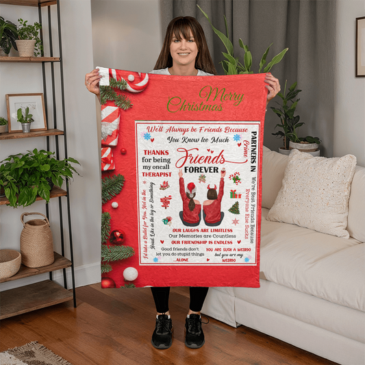 Merry Christmas Best Friends Blanket