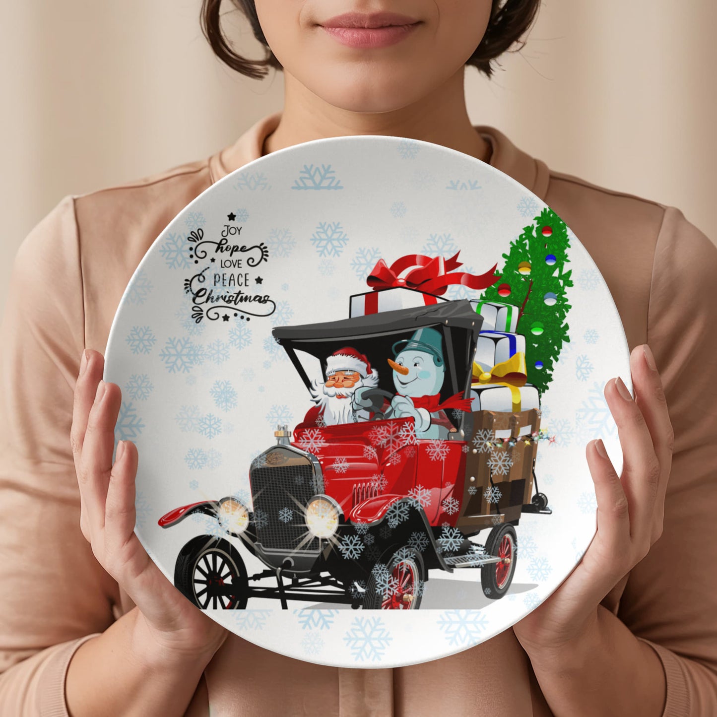 Santa & Snowman Plate