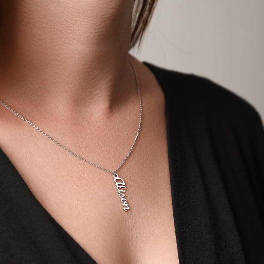 Vertical Name Necklace for females