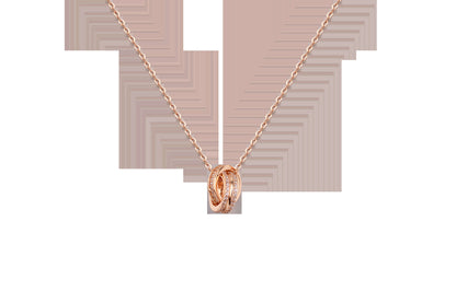 Chomel S925 Dual Ring Silver Necklace