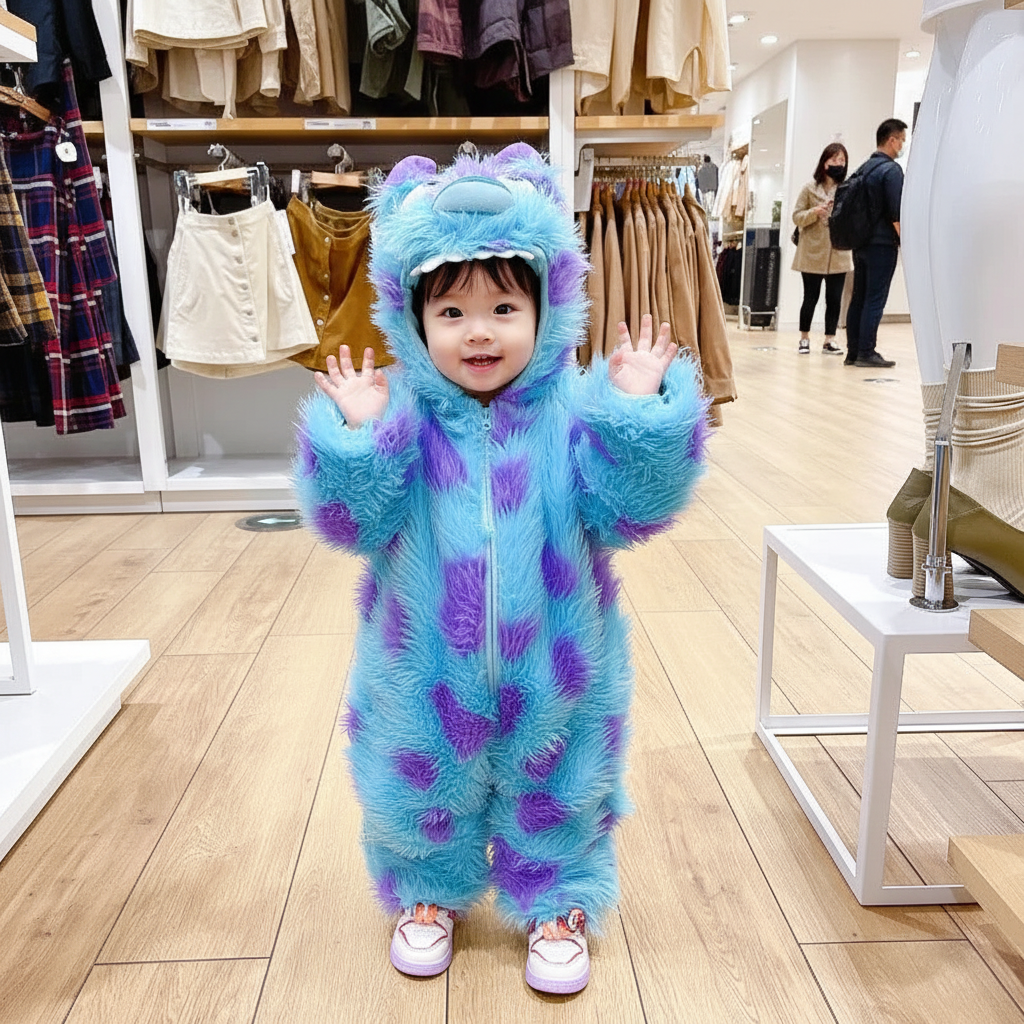 Cute Animal Baby Jumpsuit With Hooded Zipper