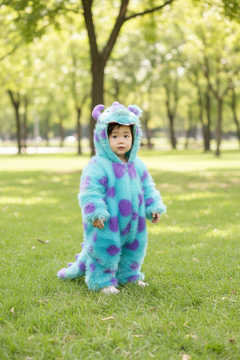 Cute Animal Baby Jumpsuit With Hooded Zipper