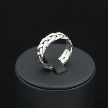 S925 Pure Silver Twisted Men's Ring