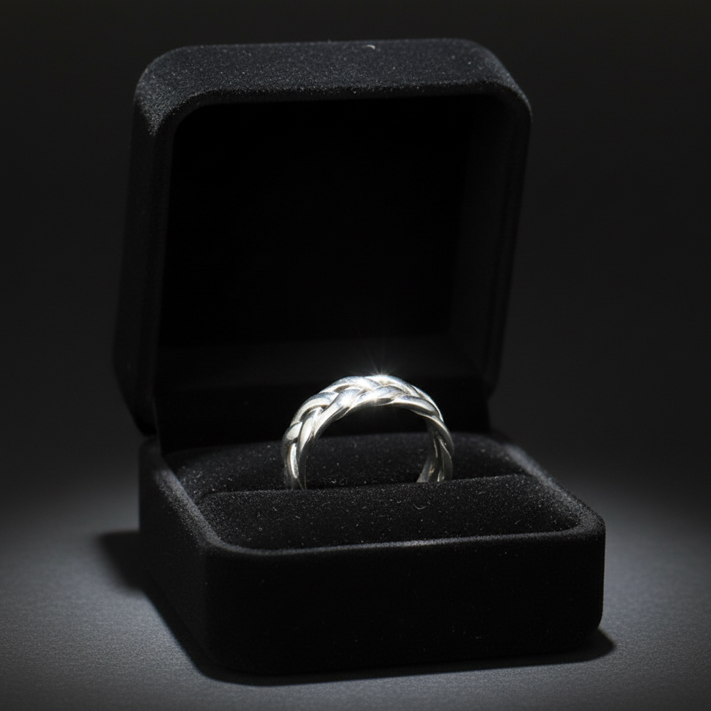 S925 Pure Silver Twisted Men's Ring