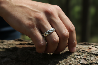 S925 Pure Silver Twisted Men's Ring