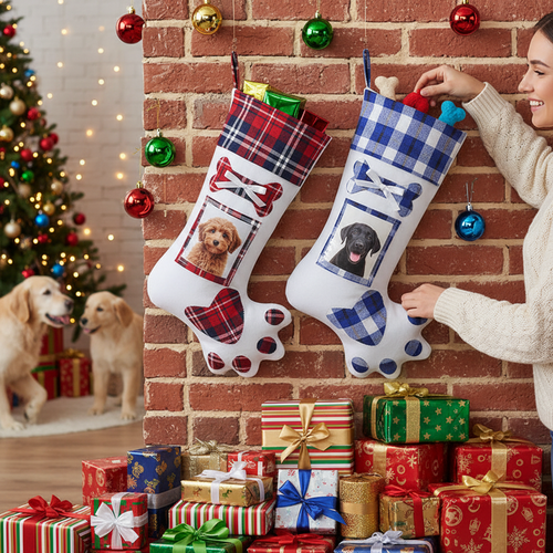 Puppy Paw Holiday Stocking