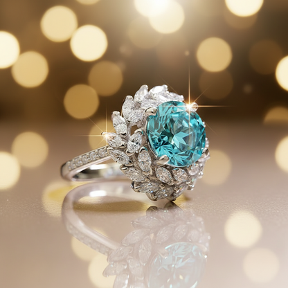 S925 Silver Sparkle Quadrilateral Ring
