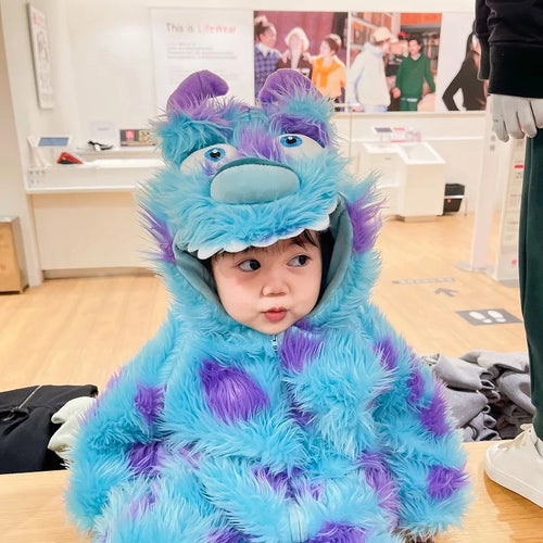Cute Animal Baby Jumpsuit With Hooded Zipper