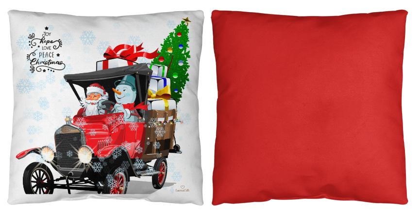 Santa & Snow Man Pillow