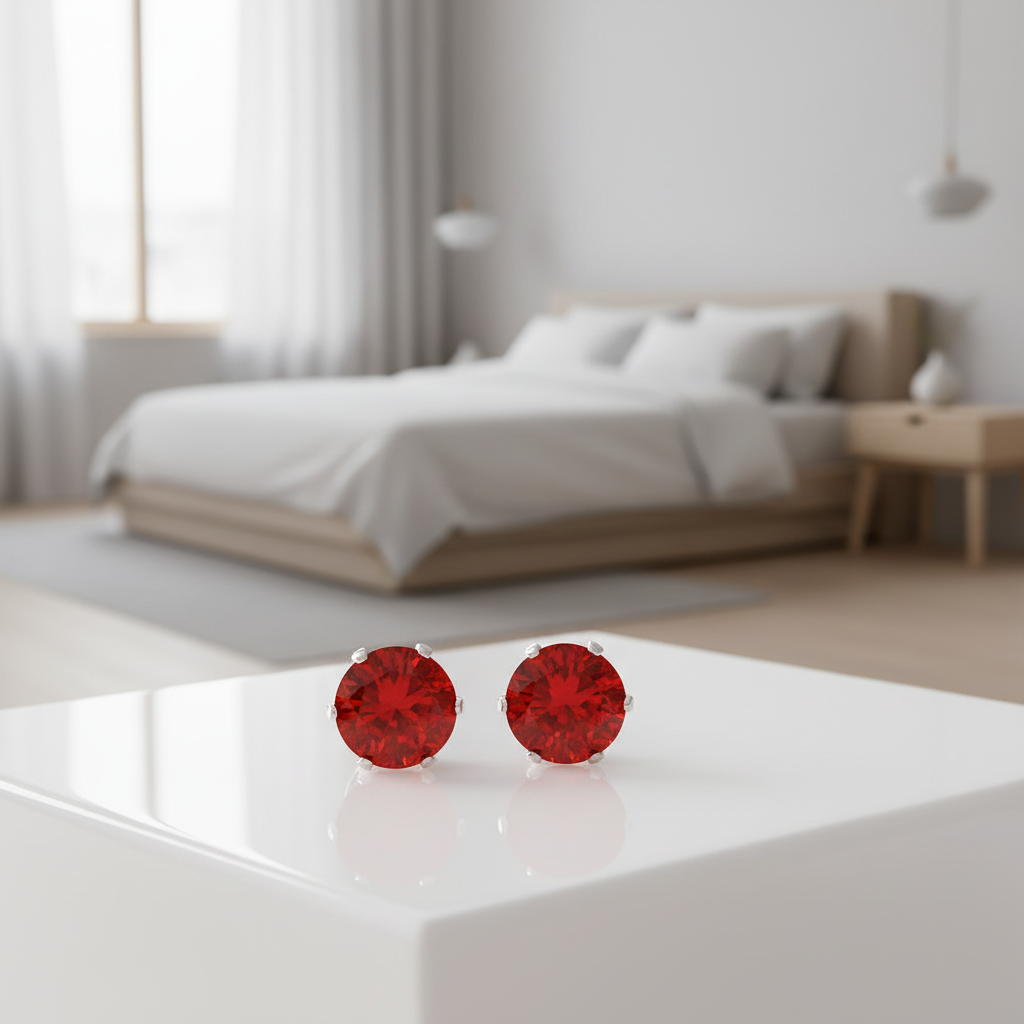 Red Cubic Zirconia Earrings