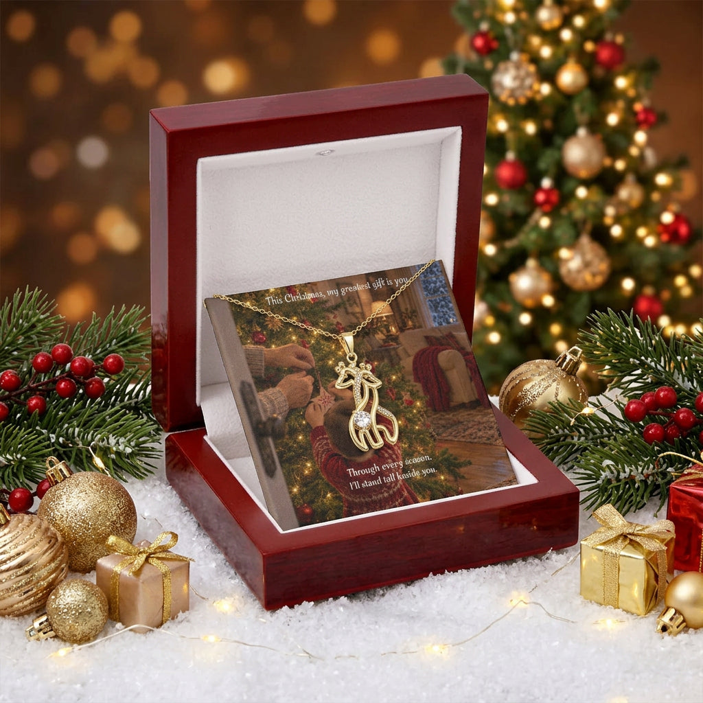 Treasured Moments - Christmas Giraffe Necklace