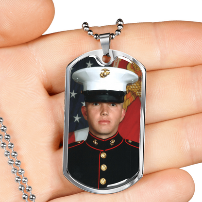 Love Through Service – Personalized Dog Tag Pillow ⭐