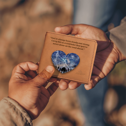To My Brother, “You're Never Alone” Leather Wallet
