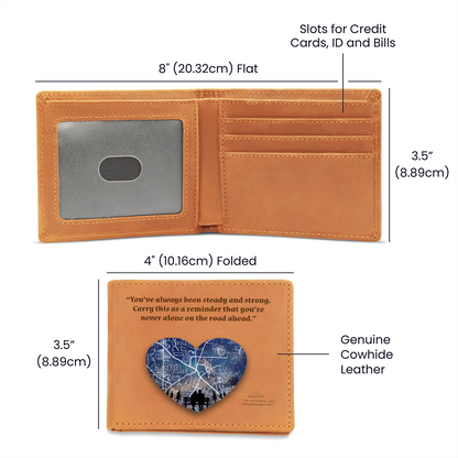 To My Brother, “You're Never Alone” Leather Wallet
