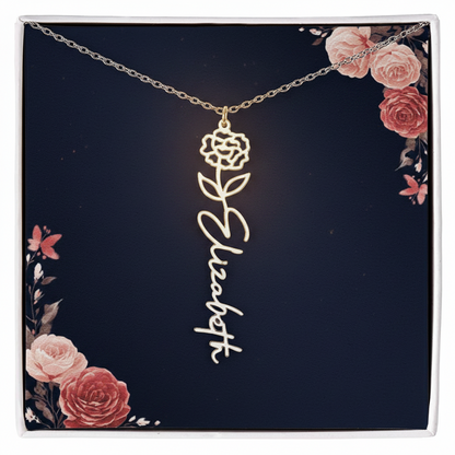 Blooming Love – Custom Name Necklace