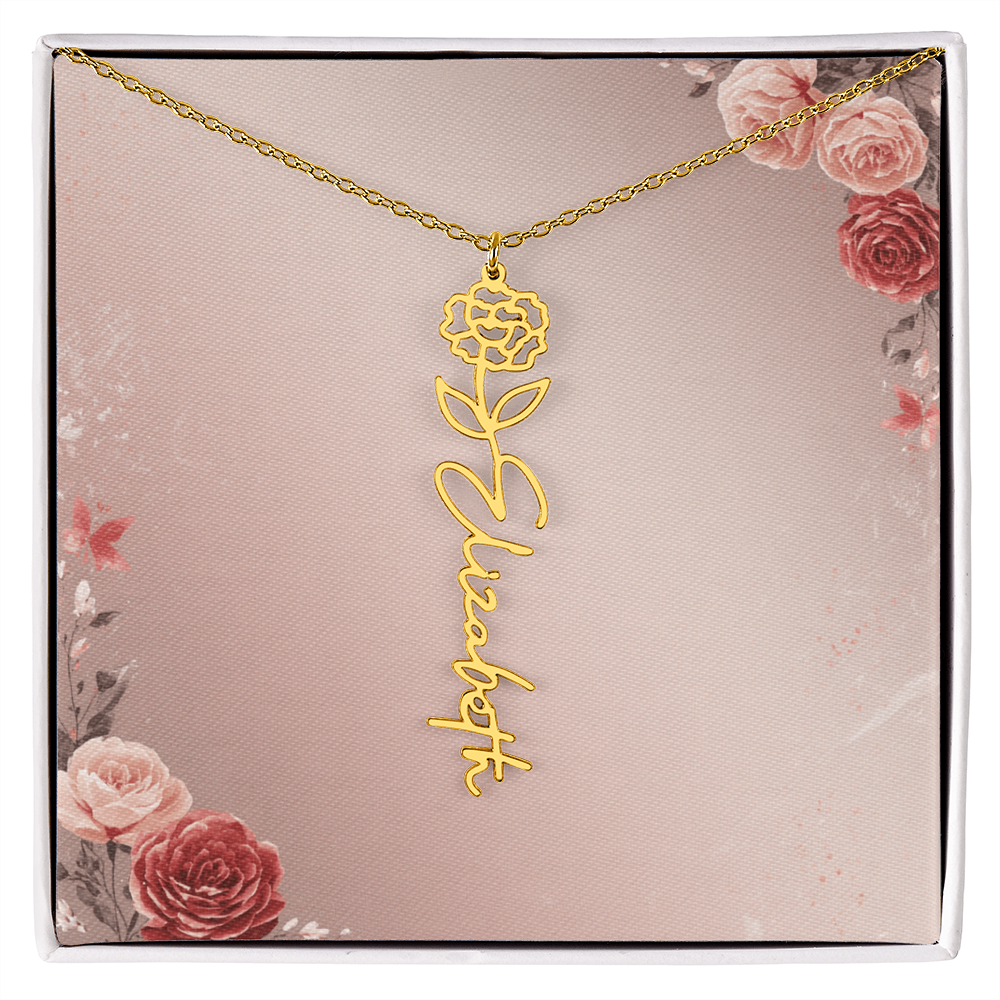Blooming Love – Custom Name Necklace