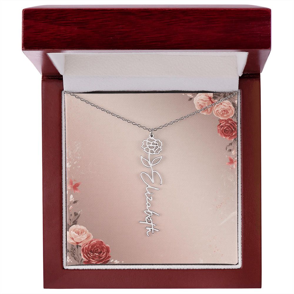 Blooming Love – Custom Name Necklace