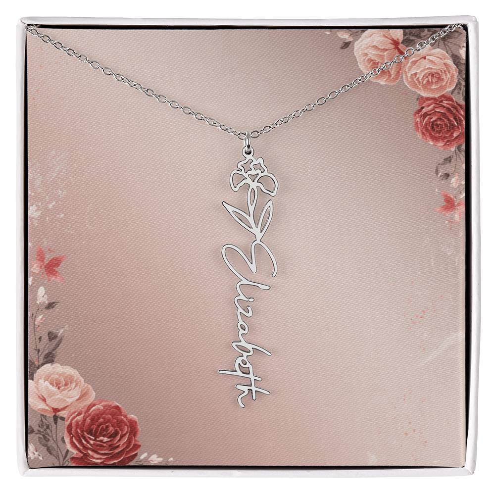 Blooming Love – Custom Name Necklace