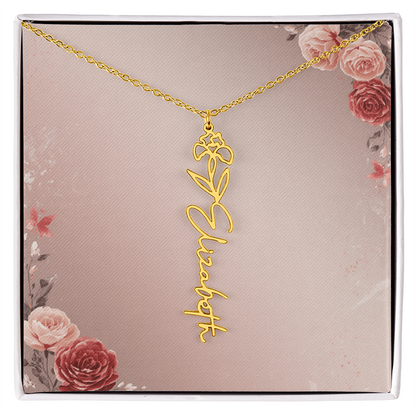 Blooming Love – Custom Name Necklace