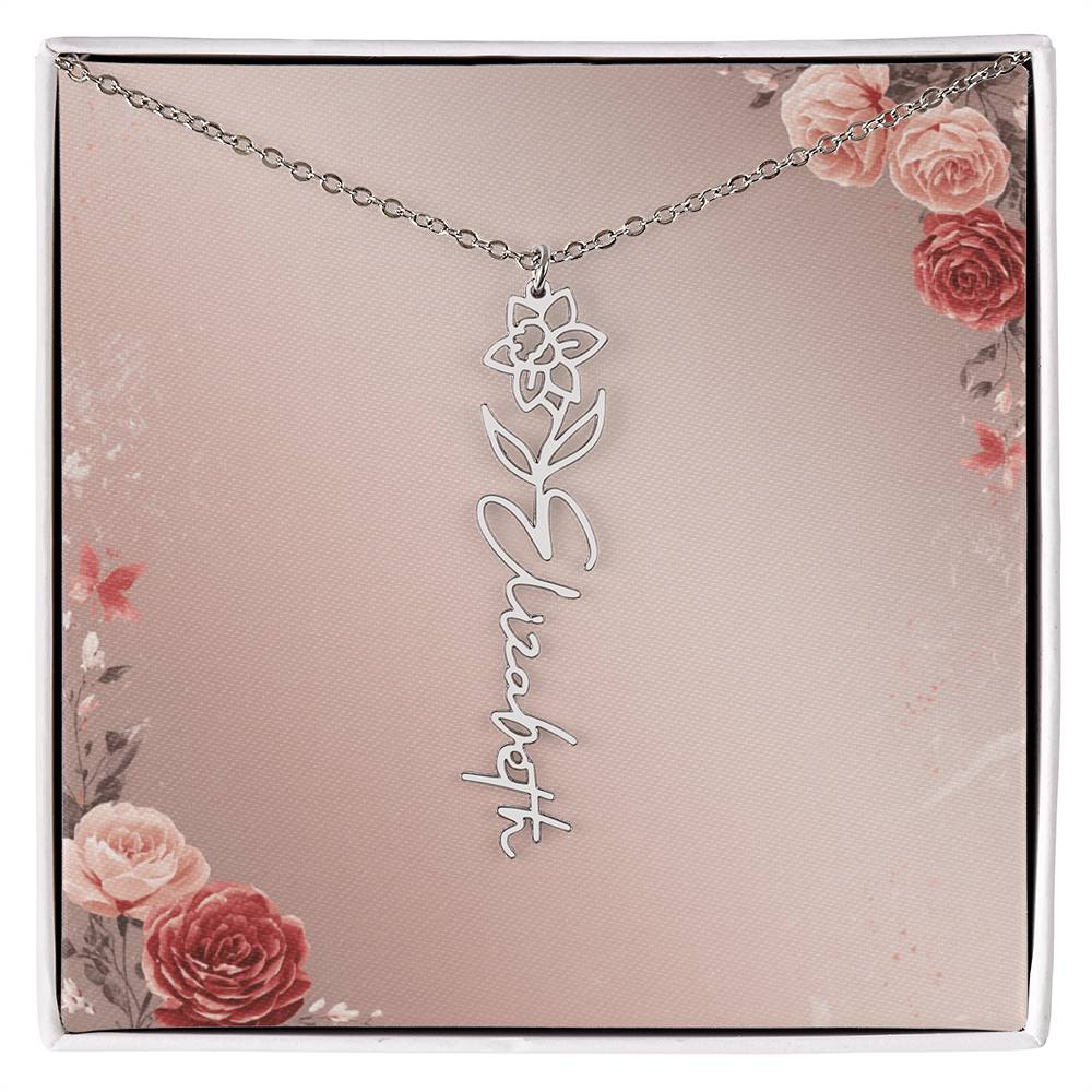 Blooming Love – Custom Name Necklace