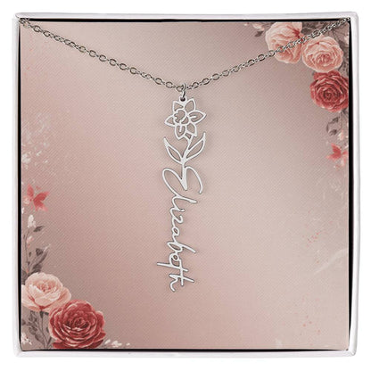 Blooming Love – Custom Name Necklace