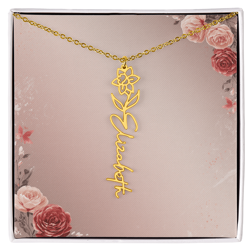 Blooming Love – Custom Name Necklace