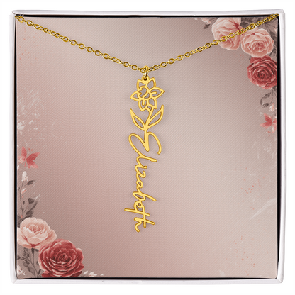 Blooming Love – Custom Name Necklace