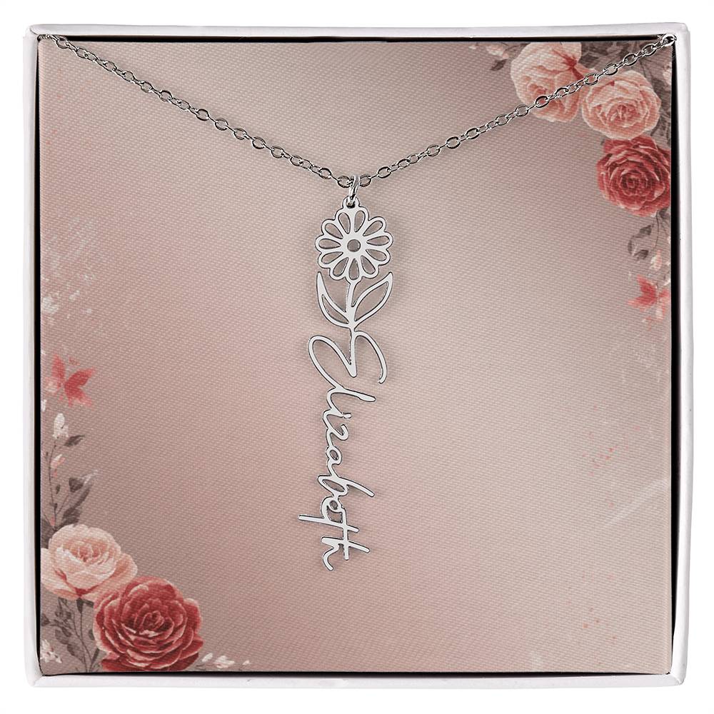 Blooming Love – Custom Name Necklace