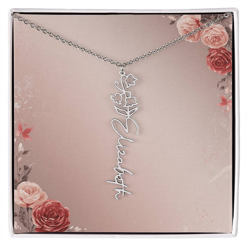 Blooming Love – Custom Name Necklace