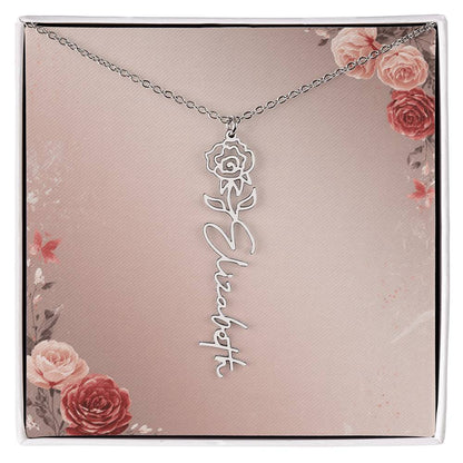 Blooming Love – Custom Name Necklace