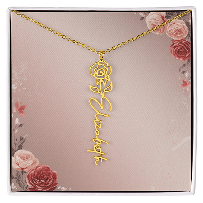 Blooming Love – Custom Name Necklace