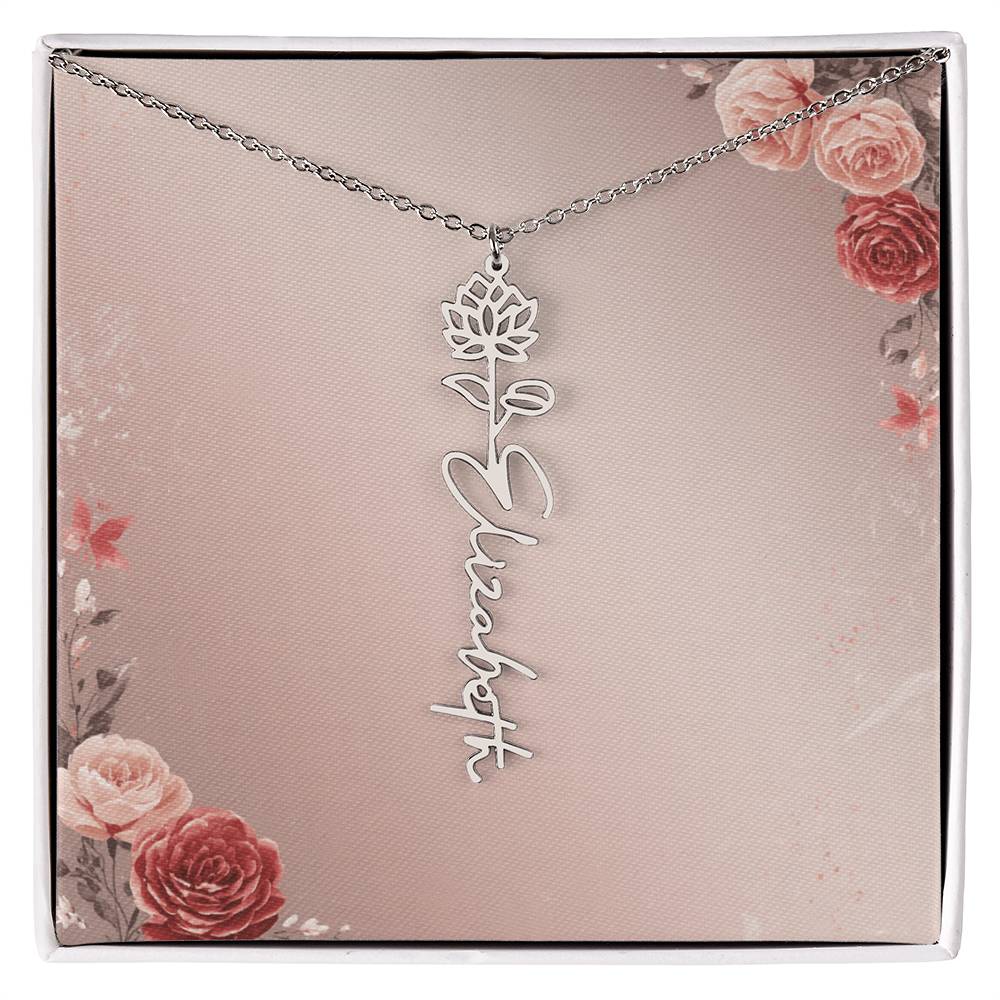Blooming Love – Custom Name Necklace