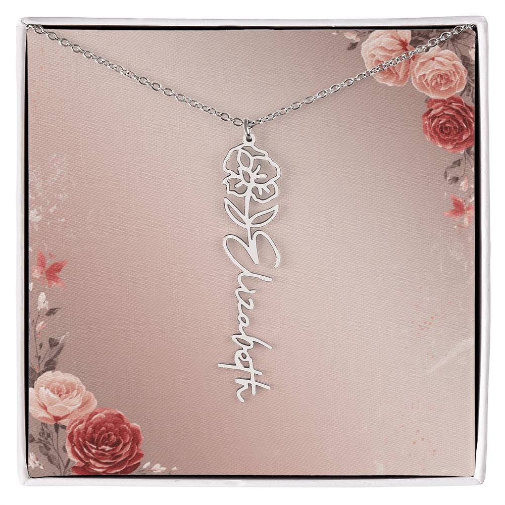 Blooming Love – Custom Name Necklace