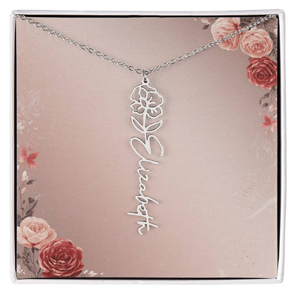 Blooming Love – Custom Name Necklace