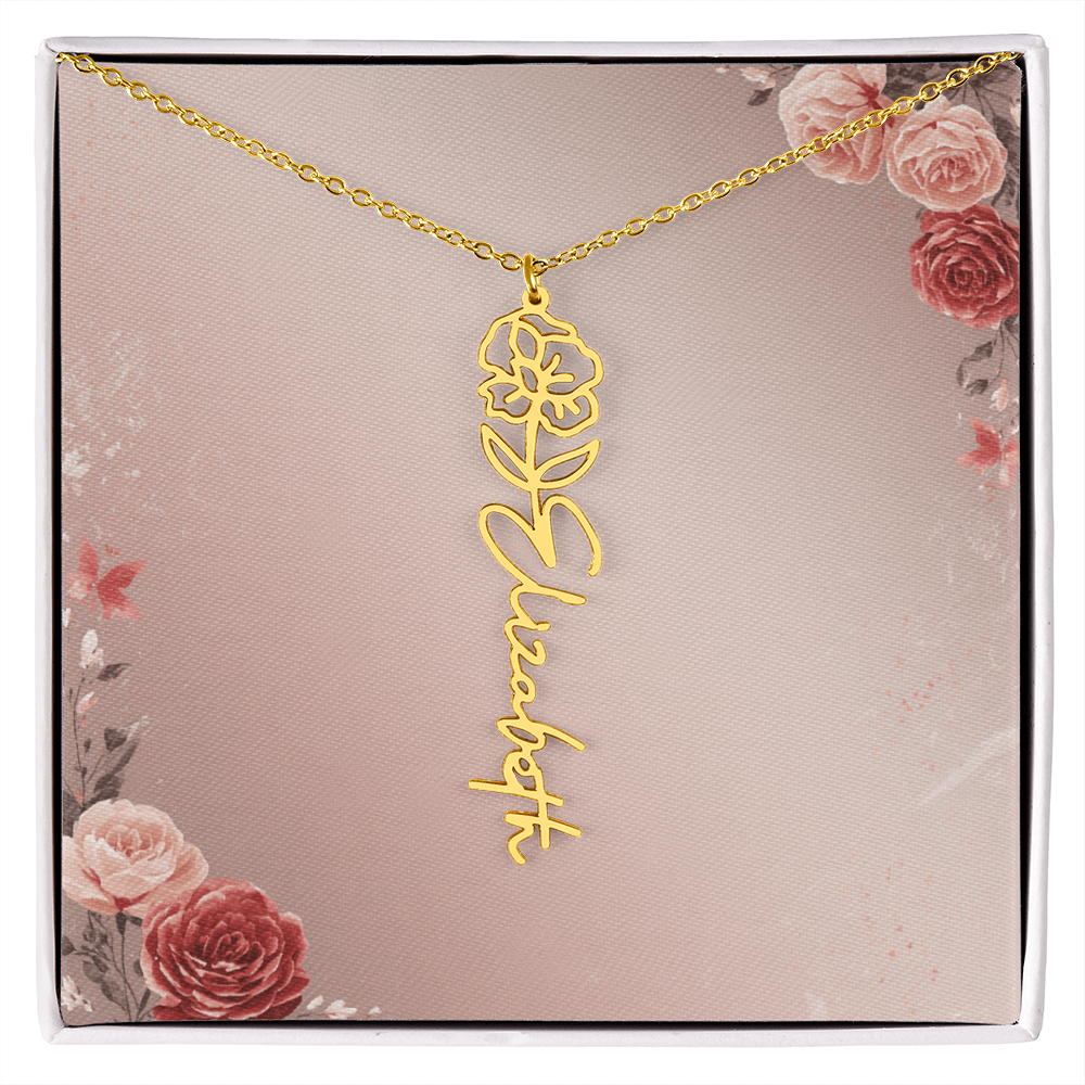 Blooming Love – Custom Name Necklace