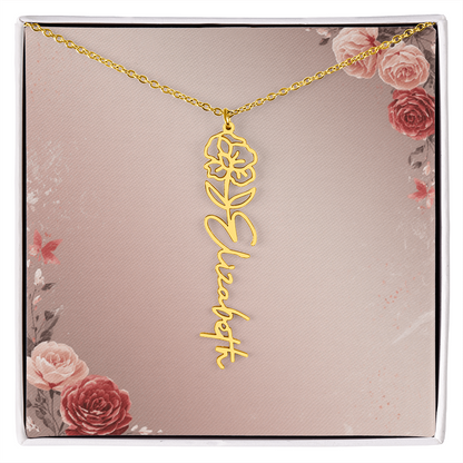 Blooming Love – Custom Name Necklace