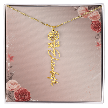 Blooming Love – Custom Name Necklace