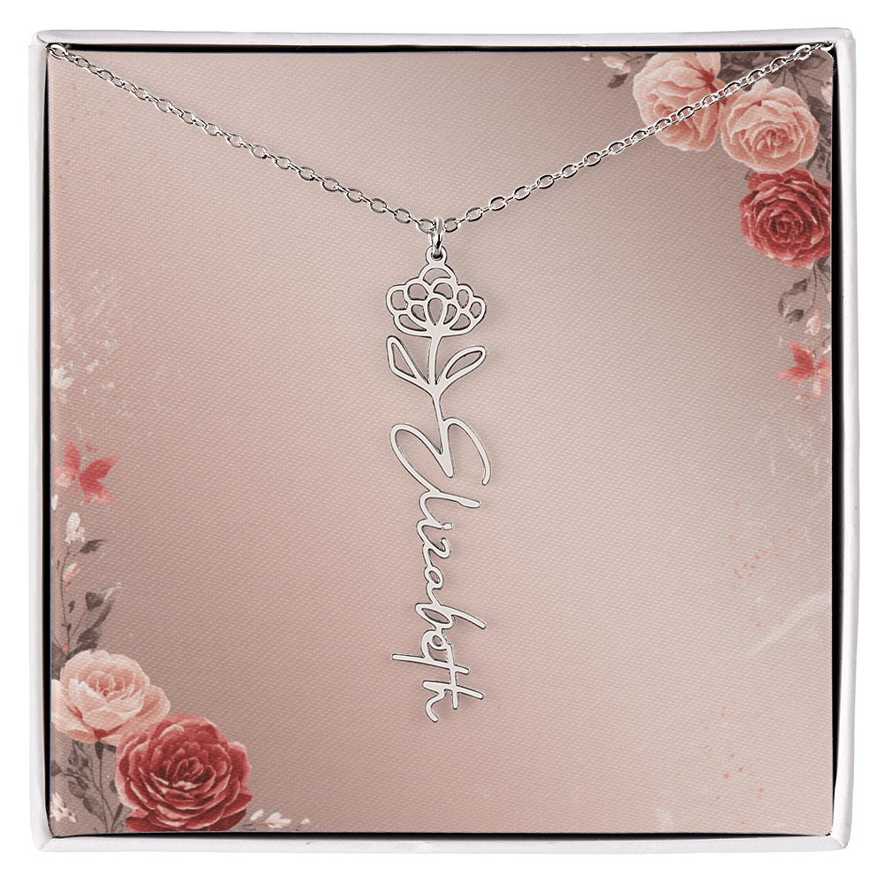 Blooming Love – Custom Name Necklace