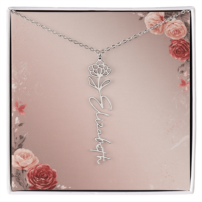 Blooming Love – Custom Name Necklace
