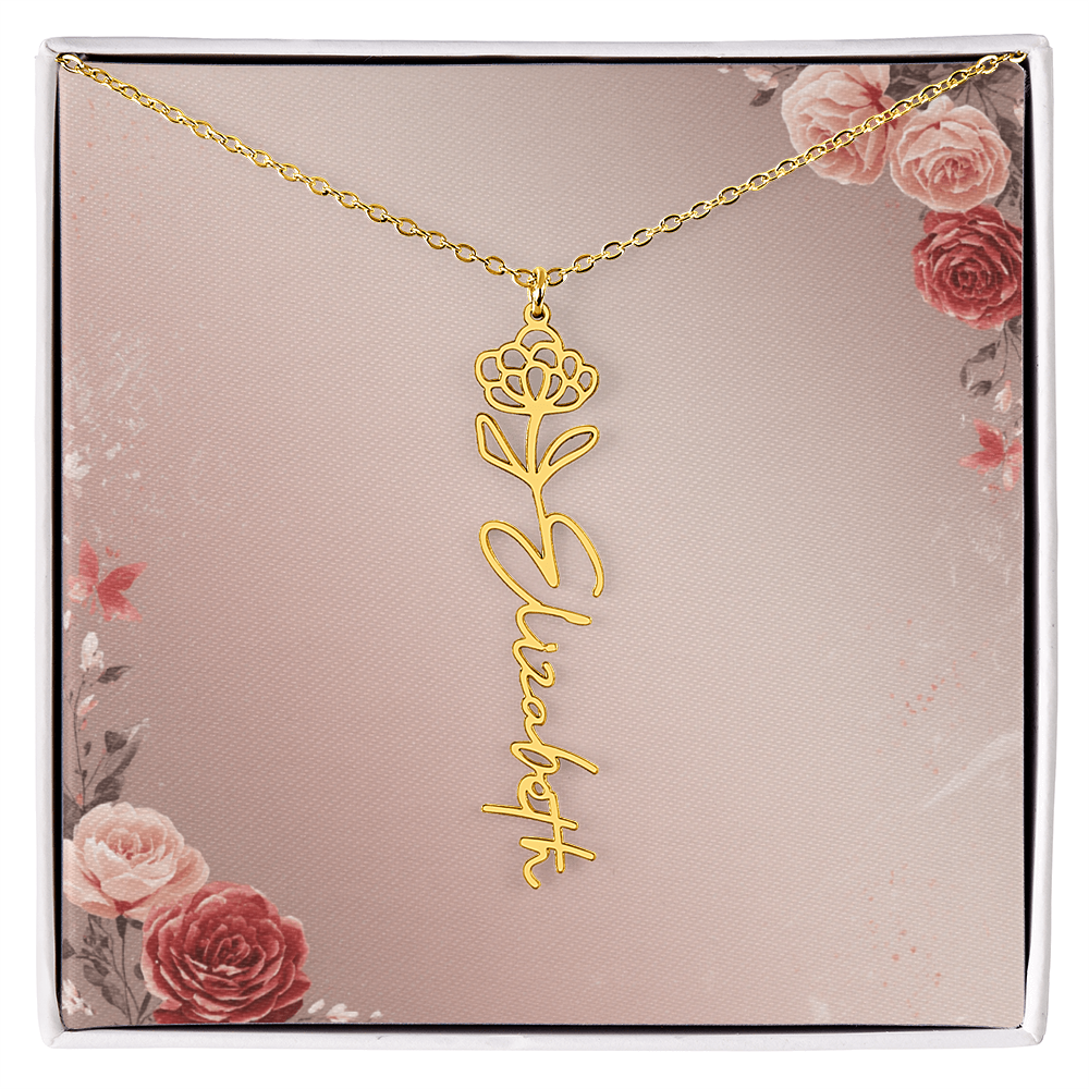 Blooming Love – Custom Name Necklace