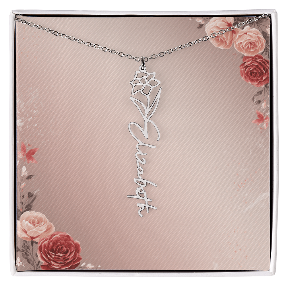 Blooming Love – Custom Name Necklace