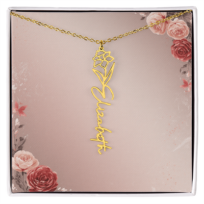 Blooming Love – Custom Name Necklace
