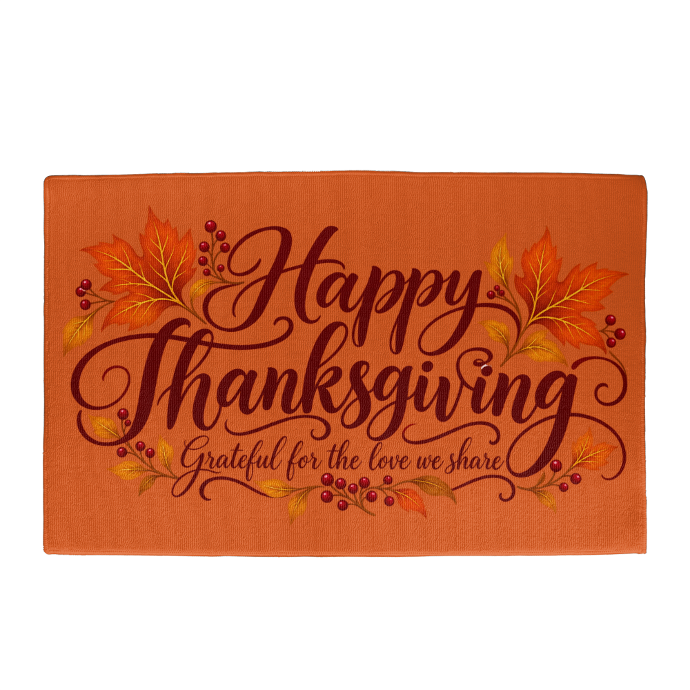 Grateful for the Love We Share — Thanksgiving Welcome Doormat