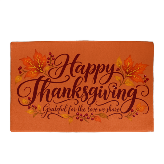 Grateful for the Love We Share — Thanksgiving Welcome Doormat