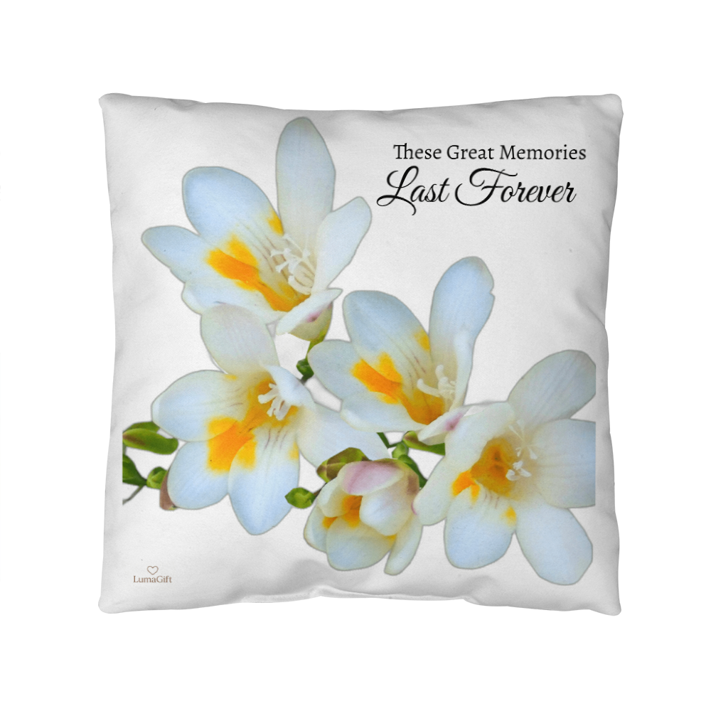 These Great Memories Pillow ( White - celebrates marriage, engagement, or starting a life together)