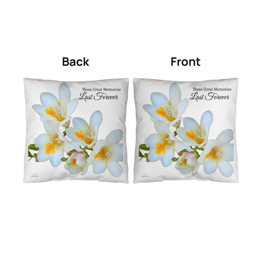 These Great Memories Pillow ( White - celebrates marriage, engagement, or starting a life together)