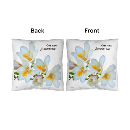 Our new adventure pillow (white)