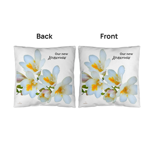 Our new adventure pillow (white)