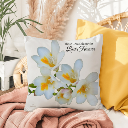 These Great Memories Pillow ( White - celebrates marriage, engagement, or starting a life together)