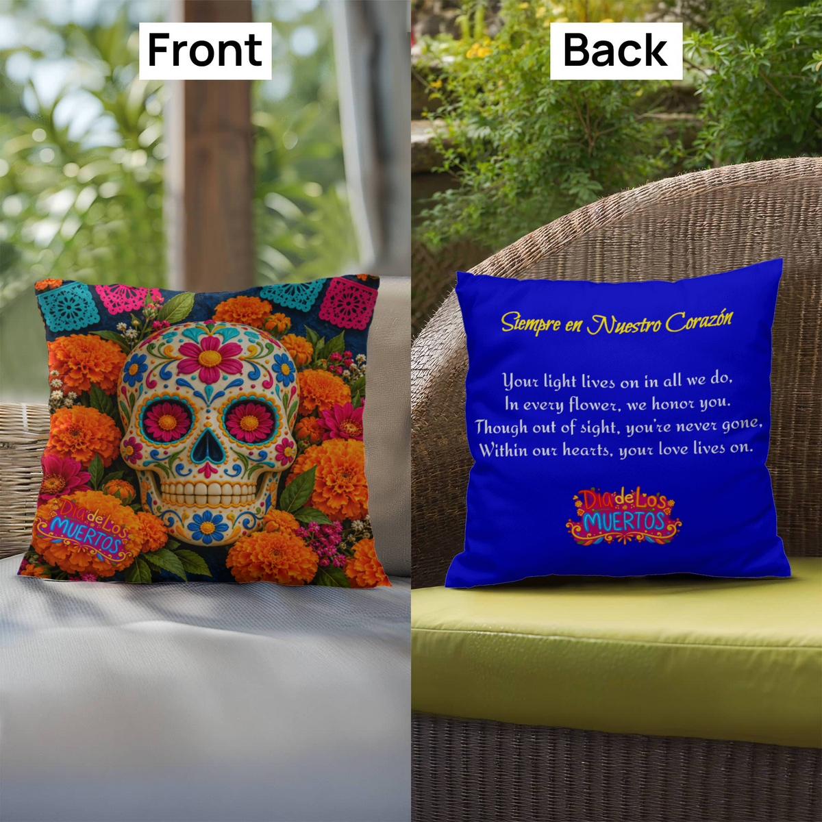 Siempre en Nuestro Corazón, Día de los Muertos Pillow